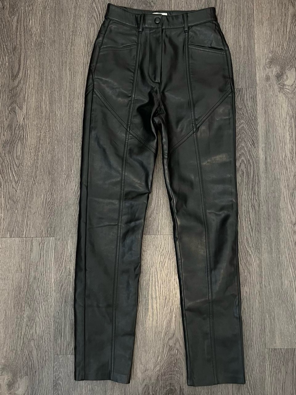 Wilfred Black Faux Leather High-Rise Pants